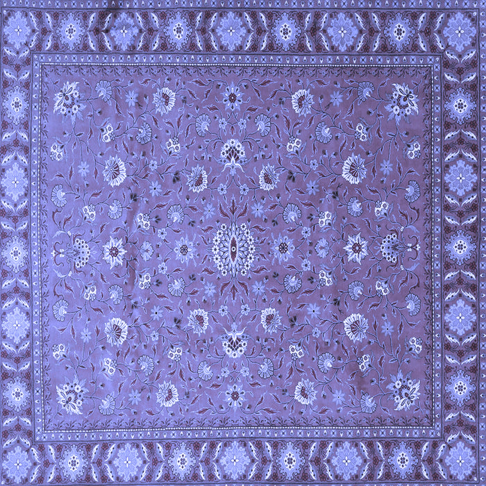 Square Machine Washable Persian Blue Traditional Rug, wshtr1658blu