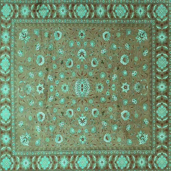 Square Persian Turquoise Traditional Rug, tr1658turq