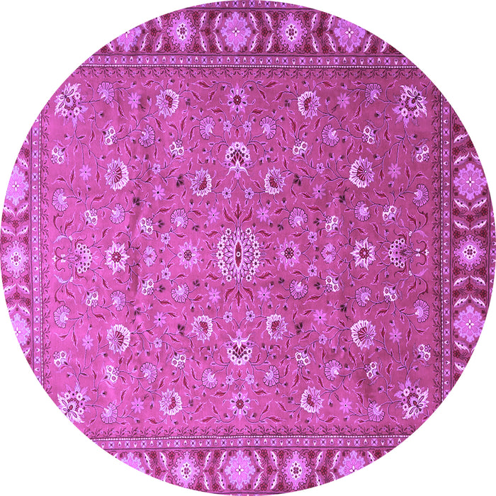 Round Persian Purple Traditional Rug, tr1658pur