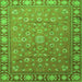 Round Machine Washable Persian Green Traditional Area Rugs, wshtr1658grn