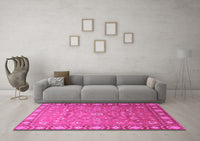 Machine Washable Persian Pink Traditional Rug, wshtr1658pnk