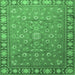 Square Machine Washable Persian Emerald Green Traditional Area Rugs, wshtr1658emgrn