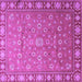 Square Machine Washable Persian Purple Traditional Area Rugs, wshtr1658pur