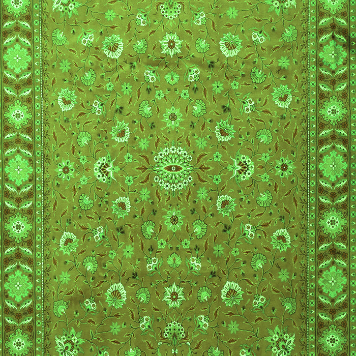 Serging Thickness of Machine Washable Persian Green Traditional Area Rugs, wshtr1658grn