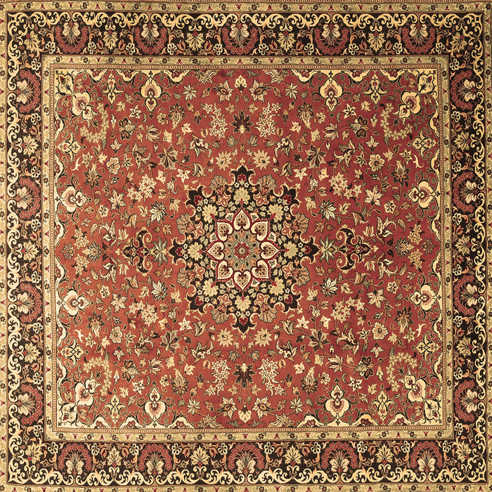 Square Machine Washable Persian Brown Traditional Rug, wshtr1659brn