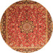 Machine Washable Persian Orange Traditional Area Rugs, wshtr1659org