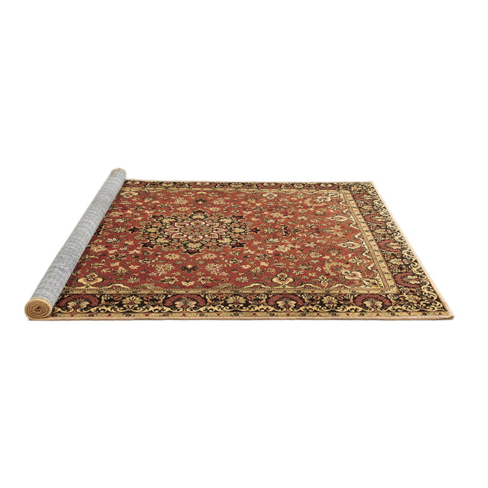 Sideview of Machine Washable Persian Brown Traditional Rug, wshtr1659brn