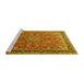 Sideview of Machine Washable Persian Yellow Traditional Rug, wshtr1659yw