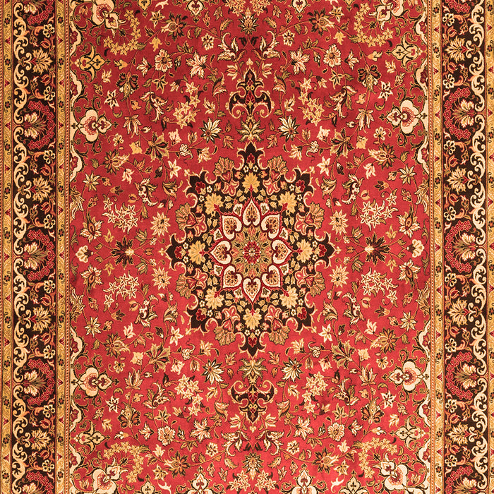 Serging Thickness of Machine Washable Persian Orange Traditional Area Rugs, wshtr1659org