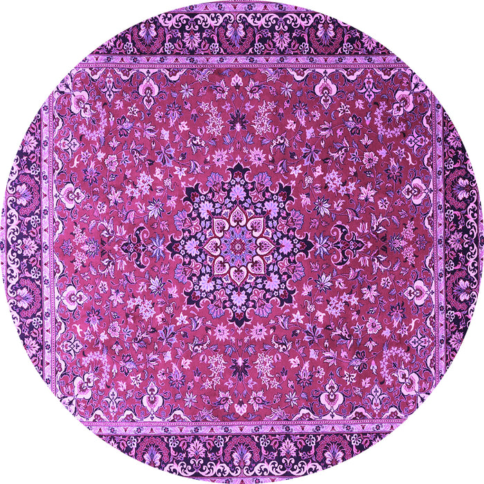 Round Persian Purple Traditional Rug, tr1659pur