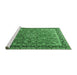 Sideview of Machine Washable Persian Emerald Green Traditional Area Rugs, wshtr1659emgrn