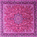 Square Machine Washable Persian Pink Traditional Rug, wshtr1659pnk