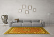 Machine Washable Persian Yellow Traditional Rug in a Living Room, wshtr1659yw