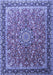 Machine Washable Persian Blue Traditional Rug, wshtr1659blu