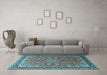 Machine Washable Persian Light Blue Traditional Rug in a Living Room, wshtr1659lblu