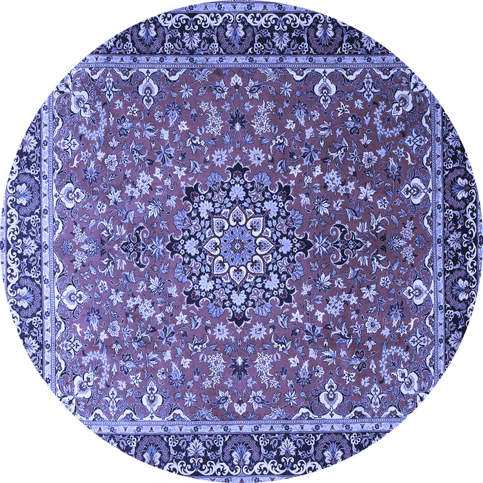 Round Persian Blue Traditional Rug, tr1659blu