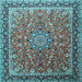 Square Machine Washable Persian Light Blue Traditional Rug, wshtr1659lblu