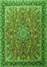 Serging Thickness of Machine Washable Persian Green Traditional Area Rugs, wshtr1659grn