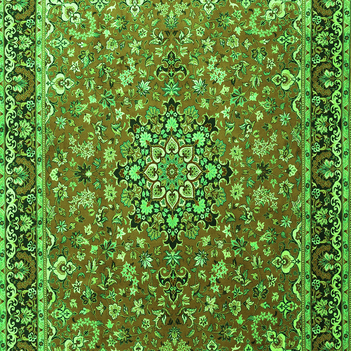 Serging Thickness of Machine Washable Persian Green Traditional Area Rugs, wshtr1659grn