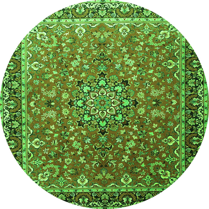 Square Persian Green Traditional Rug, tr1659grn