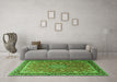 Machine Washable Persian Green Traditional Area Rugs in a Living Room,, wshtr1659grn