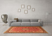 Machine Washable Persian Orange Traditional Area Rugs in a Living Room, wshtr1659org