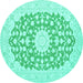 Round Medallion Turquoise Traditional Rug, tr165turq