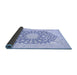 Sideview of Medallion Blue Traditional Rug, tr165blu