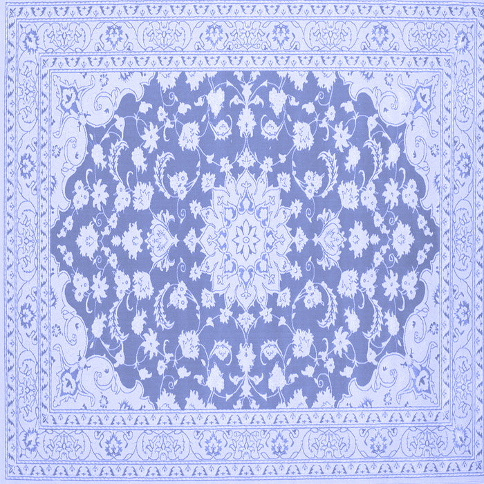 Square Medallion Blue Traditional Rug, tr165blu