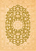 Serging Thickness of Machine Washable Medallion Orange Traditional Area Rugs, wshtr165org