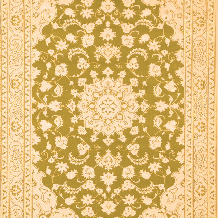 Serging Thickness of Machine Washable Medallion Orange Traditional Area Rugs, wshtr165org