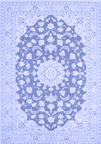 Medallion Blue Traditional Rug, tr165blu