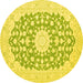 Round Medallion Yellow Traditional Rug, tr165yw