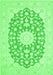 Medallion Green Traditional Rug, tr165grn