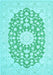 Machine Washable Medallion Light Blue Traditional Rug, wshtr165lblu