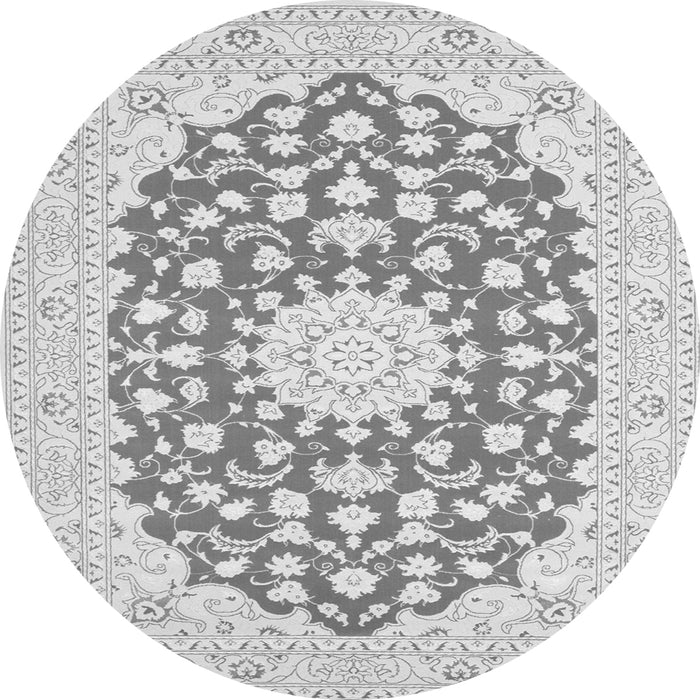 Square Medallion Gray Traditional Rug, tr165gry