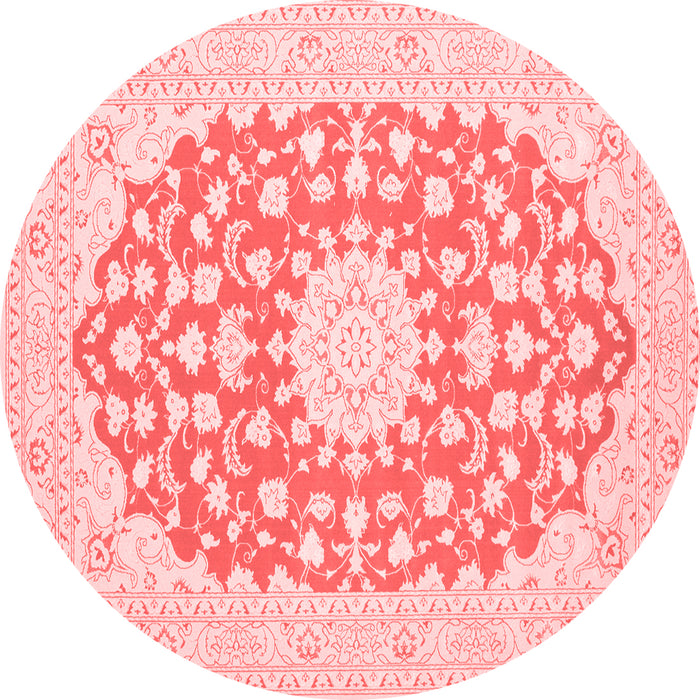 Machine Washable Medallion Red Traditional Rug, wshtr165red