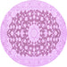 Round Medallion Purple Traditional Rug, tr165pur