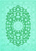 Machine Washable Medallion Turquoise Traditional Area Rugs, wshtr165turq