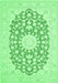 Medallion Emerald Green Traditional Rug, tr165emgrn