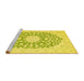 Sideview of Machine Washable Medallion Yellow Traditional Rug, wshtr165yw