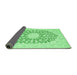 Sideview of Medallion Emerald Green Traditional Rug, tr165emgrn