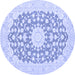 Round Medallion Blue Traditional Rug, tr165blu