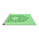 Sideview of Machine Washable Medallion Emerald Green Traditional Area Rugs, wshtr165emgrn