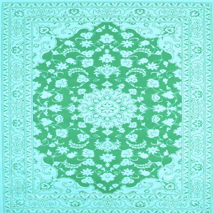 Square Medallion Light Blue Traditional Rug, tr165lblu