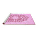 Sideview of Machine Washable Medallion Pink Traditional Rug, wshtr165pnk