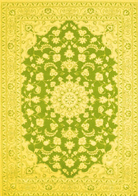 Medallion Yellow Traditional Rug, tr165yw