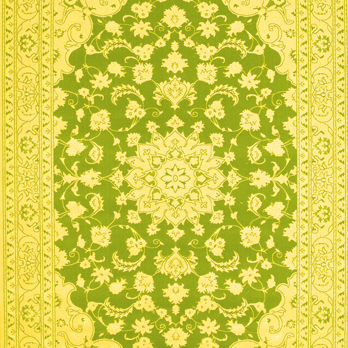 Medallion Yellow Traditional Rug, tr165yw