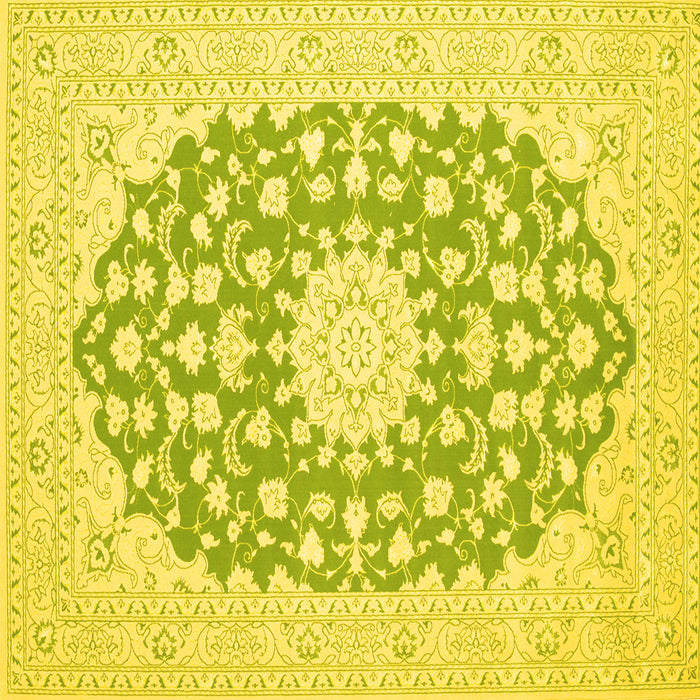 Square Medallion Yellow Traditional Rug, tr165yw