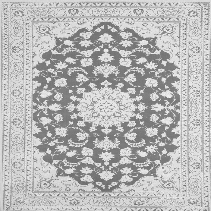 Serging Thickness of Medallion Gray Traditional Rug, tr165gry